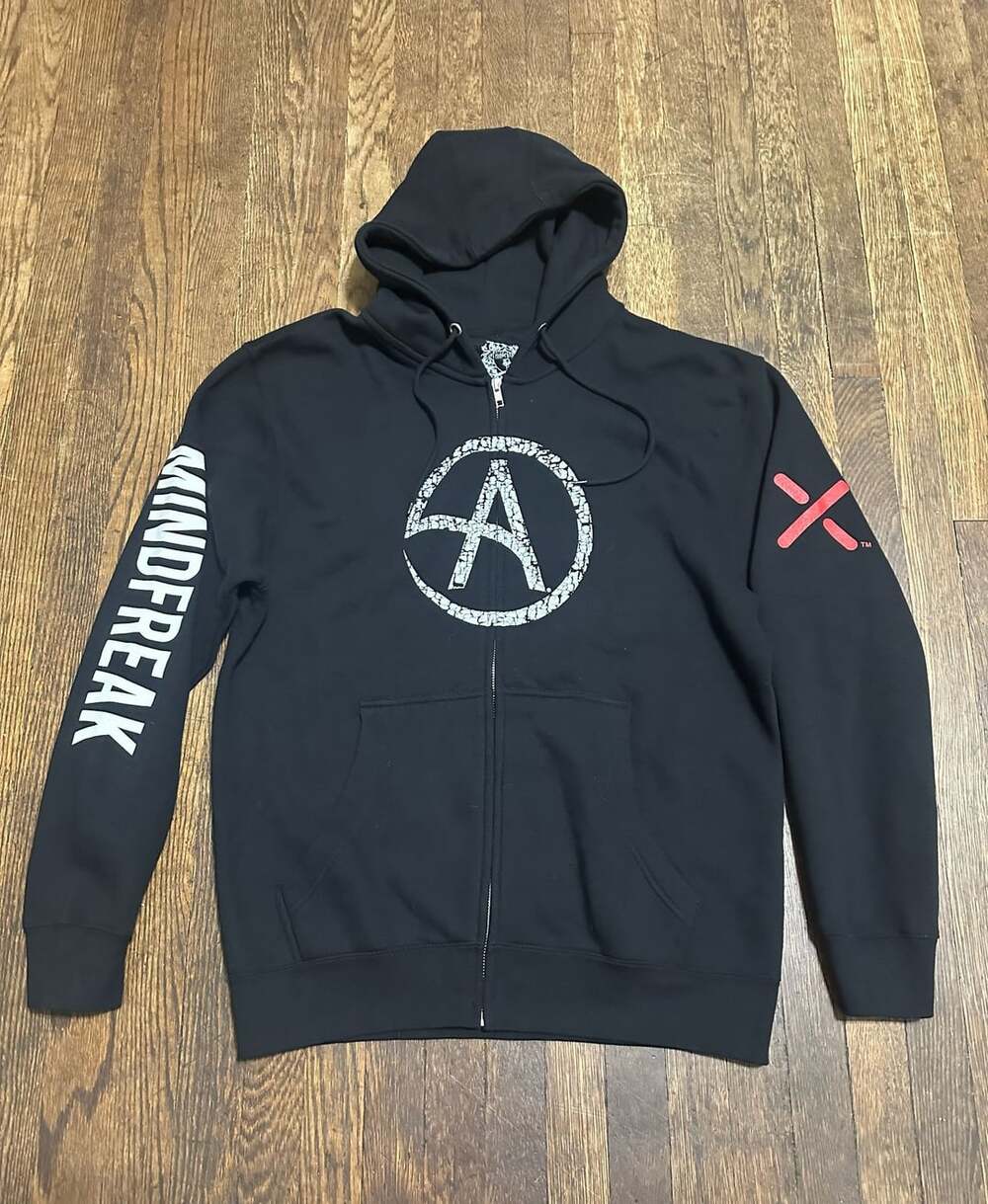 Criss Angel Mindfreak Full Zip Anarchy Hoodie Black Size Large Streetwear